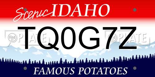TQ0G7Z Idaho License Plate