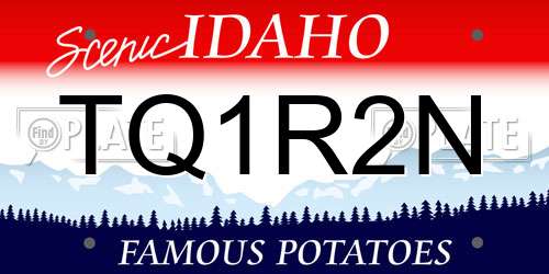 TQ1R2N Idaho License Plate