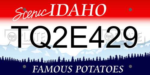 TQ2E429 Idaho License Plate