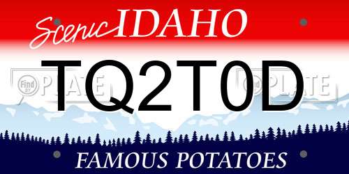 TQ2T0D Idaho License Plate
