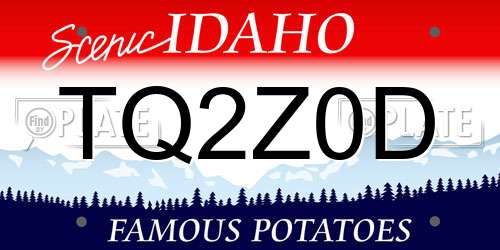 TQ2Z0D Idaho License Plate