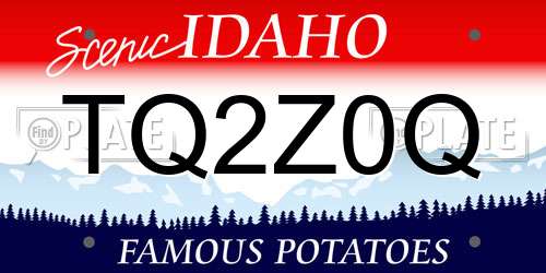 TQ2Z0Q Idaho License Plate