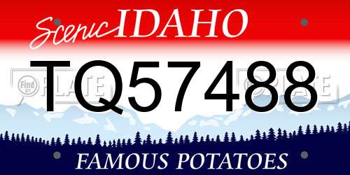 TQ57488 Idaho License Plate