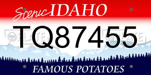 TQ87455 Idaho License Plate