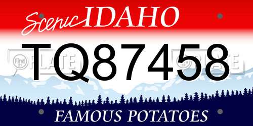 TQ87458 Idaho License Plate