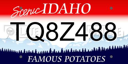 TQ8Z488 Idaho License Plate
