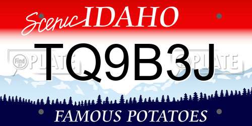 TQ9B3J Idaho License Plate