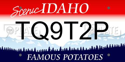 TQ9T2P Idaho License Plate