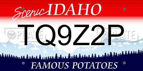 TQ9Z2P Idaho License Plate