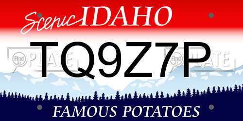 TQ9Z7P Idaho License Plate