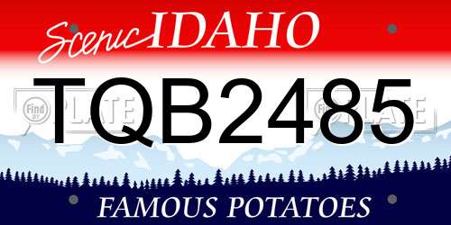 TQB2485 Idaho License Plate