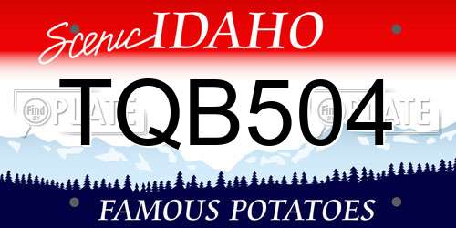 TQB504 Idaho License Plate