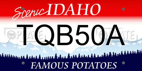 TQB50A Idaho License Plate