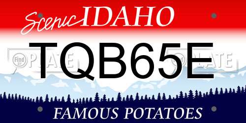 TQB65E Idaho License Plate