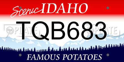 TQB683 Idaho License Plate