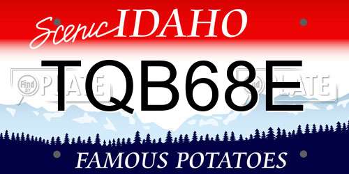 TQB68E Idaho License Plate