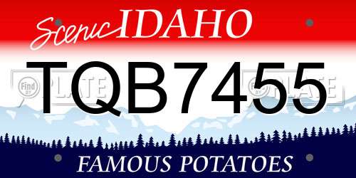 TQB7455 Idaho License Plate