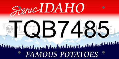 TQB7485 Idaho License Plate