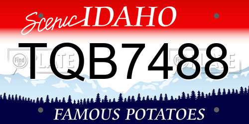 TQB7488 Idaho License Plate