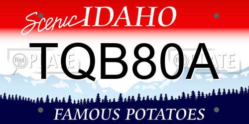 TQB80A Idaho License Plate