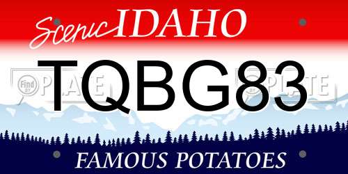 TQBG83 Idaho License Plate