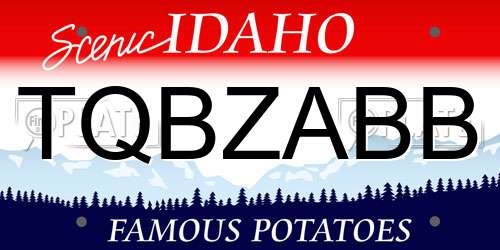 TQBZABB Idaho License Plate