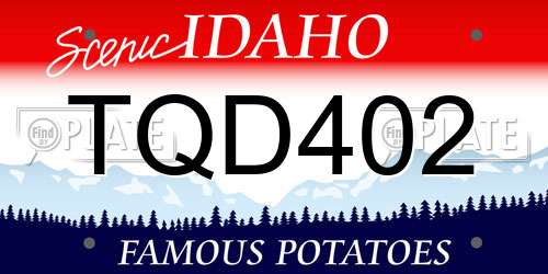 TQD402 Idaho License Plate