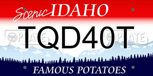 TQD40T Idaho License Plate