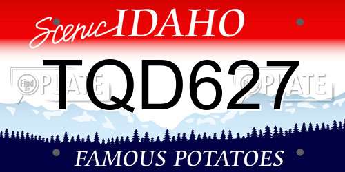 TQD627 Idaho License Plate