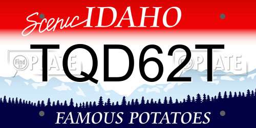 TQD62T Idaho License Plate
