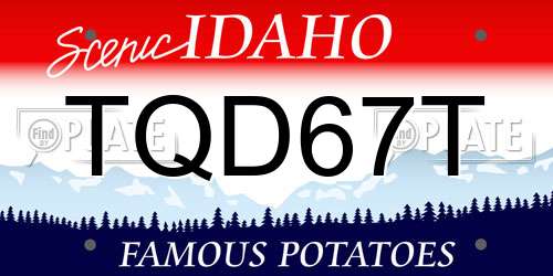 TQD67T Idaho License Plate