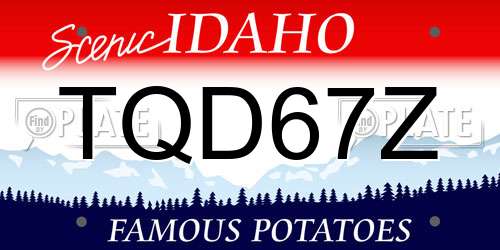 TQD67Z Idaho License Plate