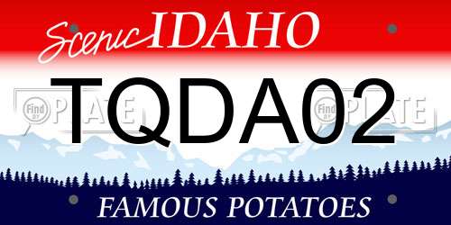 TQDA02 Idaho License Plate
