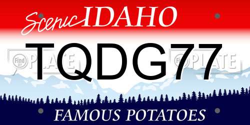 TQDG77 Idaho License Plate
