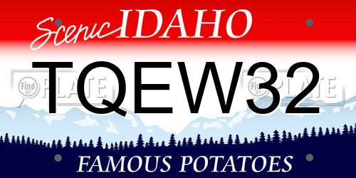 TQEW32 Idaho License Plate