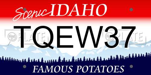 TQEW37 Idaho License Plate