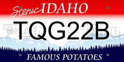 TQG22B Idaho License Plate