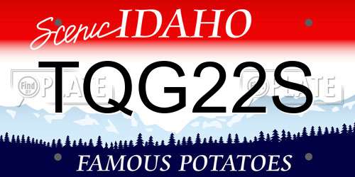 TQG22S Idaho License Plate