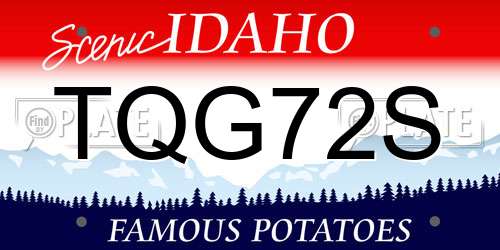 TQG72S Idaho License Plate
