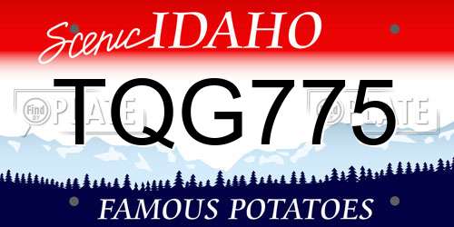 TQG775 Idaho License Plate