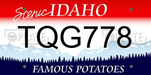 TQG778 Idaho License Plate