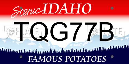 TQG77B Idaho License Plate