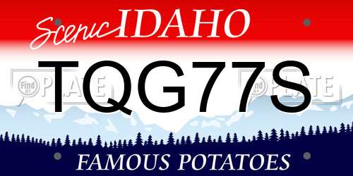 TQG77S Idaho License Plate