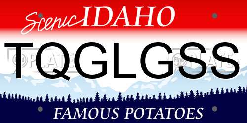 TQGLGSS Idaho License Plate