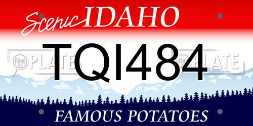 TQI484 Idaho License Plate