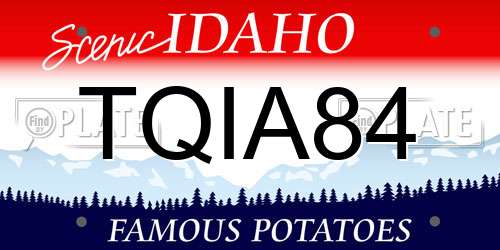 TQIA84 Idaho License Plate