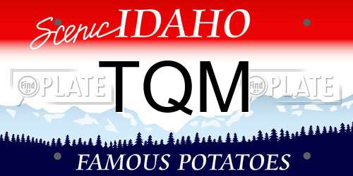 TQM Idaho License Plate