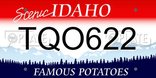 TQO622 Idaho License Plate