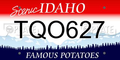 TQO627 Idaho License Plate