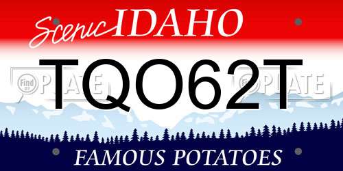 TQO62T Idaho License Plate
